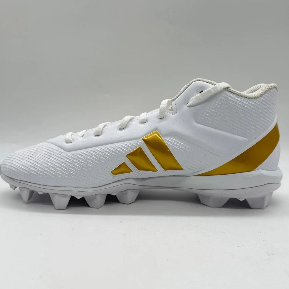 Adidas Adizero Impact.2 MD Football Cleats White Gold Mens 10.5 IF5106 NEW